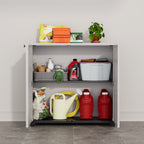 Diamond Cabinet with 2 Shelves, White 33.5×15.1×34.3 Inch - Waterproof UV-Resistant Outdoor Storage for Garden, Pool & Indoor - Organize Hoses, Cushions, Seasonal Decor