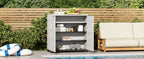 Diamond Cabinet with 2 Shelves, White 33.5×15.1×34.3 Inch - Waterproof UV-Resistant Outdoor Storage for Garden, Pool & Indoor - Organize Hoses, Cushions, Seasonal Decor