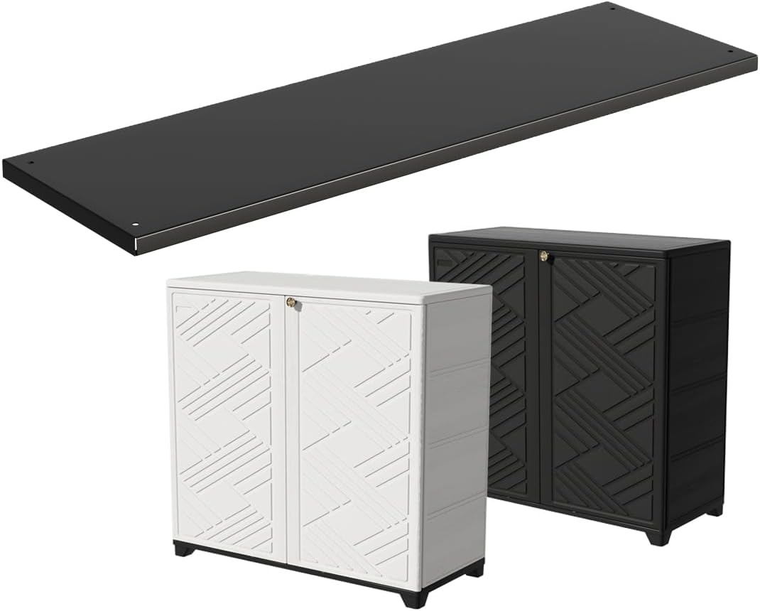KINYING Metal Shelf for 60 Gallon Storage Box, 33.7" W * 10" D * 0.4" H Per Shelf,Easy Assembly,Blac
