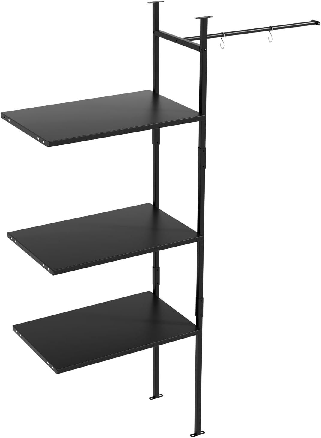 KINYING Metal Shelving Kit for 57 Cu.ft Vertical Storage Shed,with Screw and Nuts, 62” x 25” x 16”, 