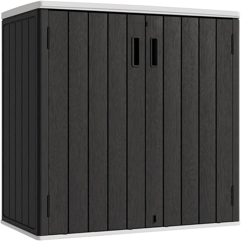 KINYING Outdoor Horizontal Storage Shed,37 Cu.ft Storage Cabinet Waterproof Resin Tool Organiser Storage Box for Garden Tools and Patio Furniture