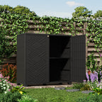 Diamond Cabinet with 2 Shelves, White 33.5×15.1×34.3 Inch - Waterproof UV-Resistant Outdoor Storage for Garden, Pool & Indoor - Organize Hoses, Cushions, Seasonal Decor