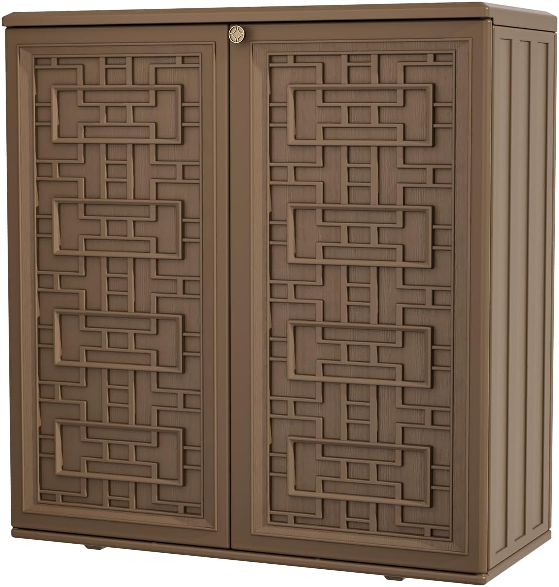 KINYING Outdoor Storage Cabinet Waterproof, Resin 62 Gallon Storage Box for Patio Furniture Cushions