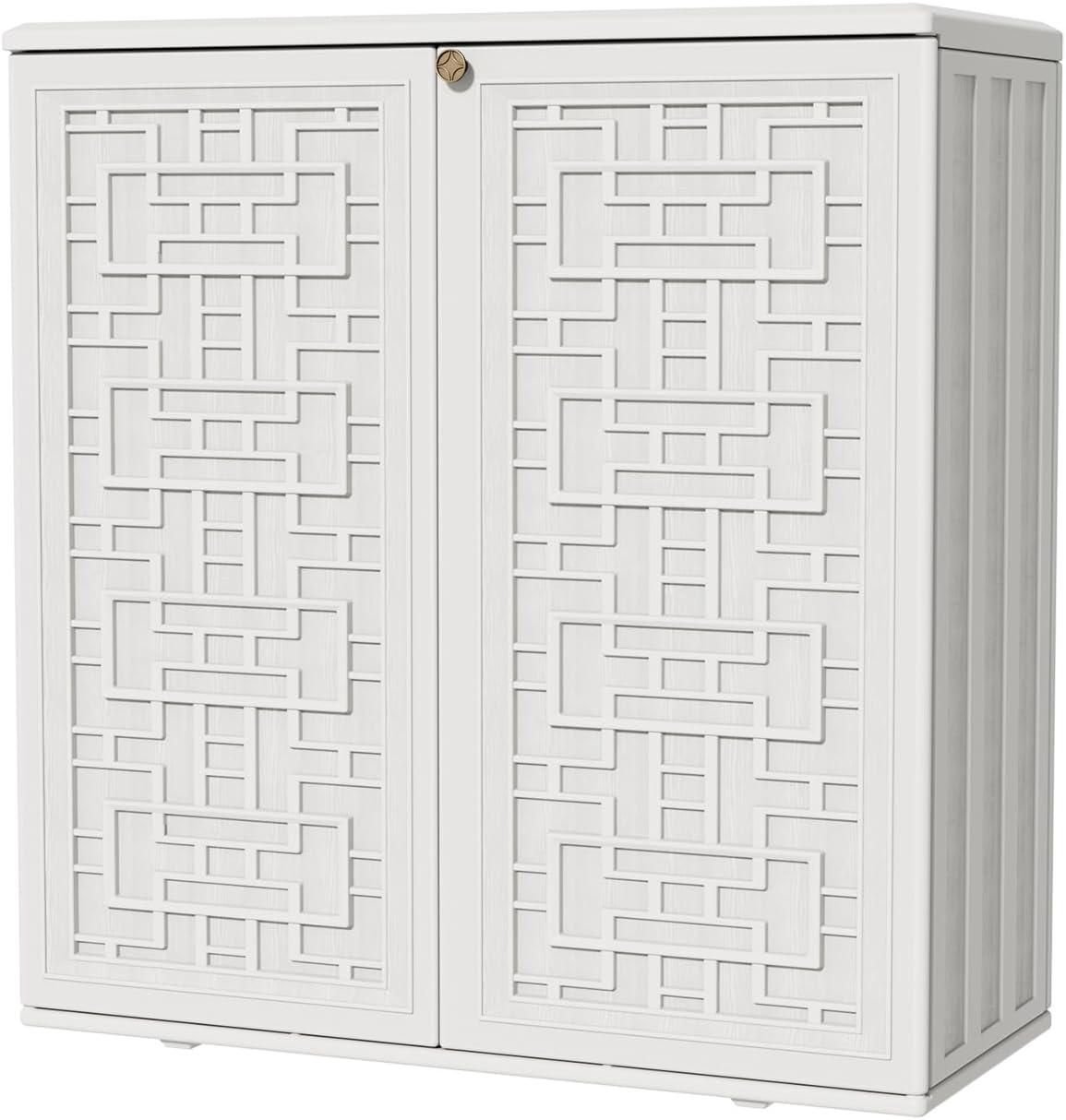 KINYING Outdoor Storage Cabinet Waterproof, Resin 62 Gallon Deck Box for Patio Furniture Cushions, G