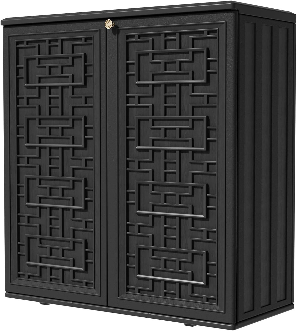 KINYING Outdoor Storage Cabinet Waterproof, Resin 62 Gallon Deck Box for Patio Furniture Cushions, G