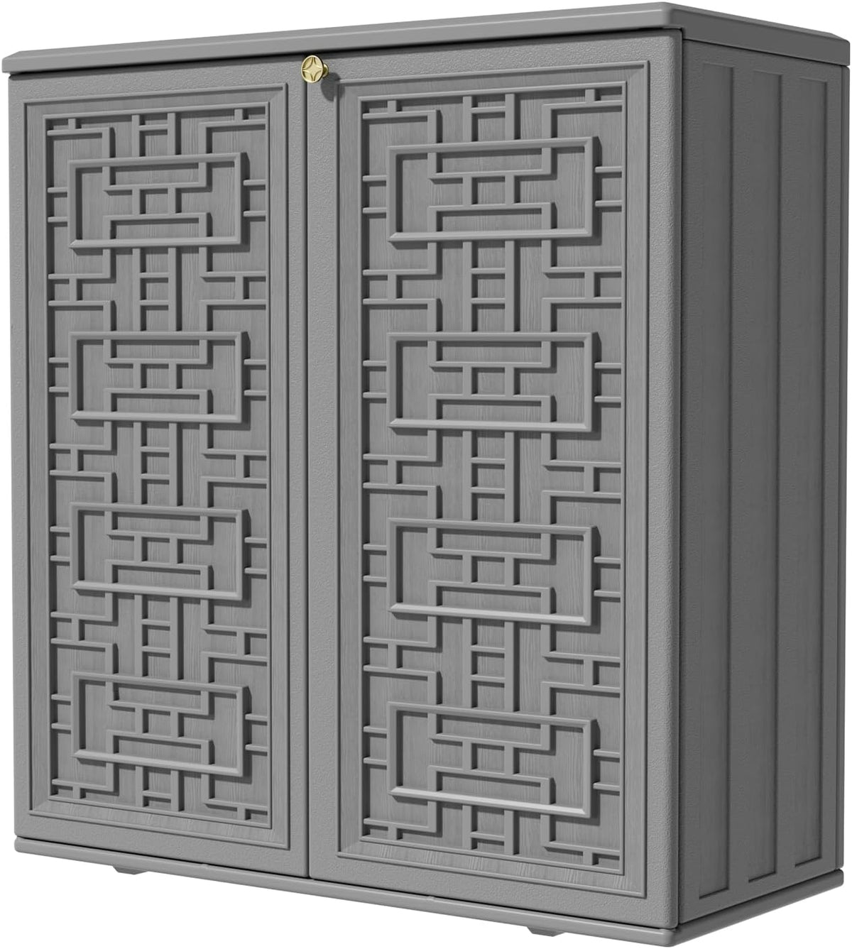 KINYING Outdoor Storage Cabinet Waterproof, Resin 62 Gallon Deck Box for Patio Furniture Cushions, G