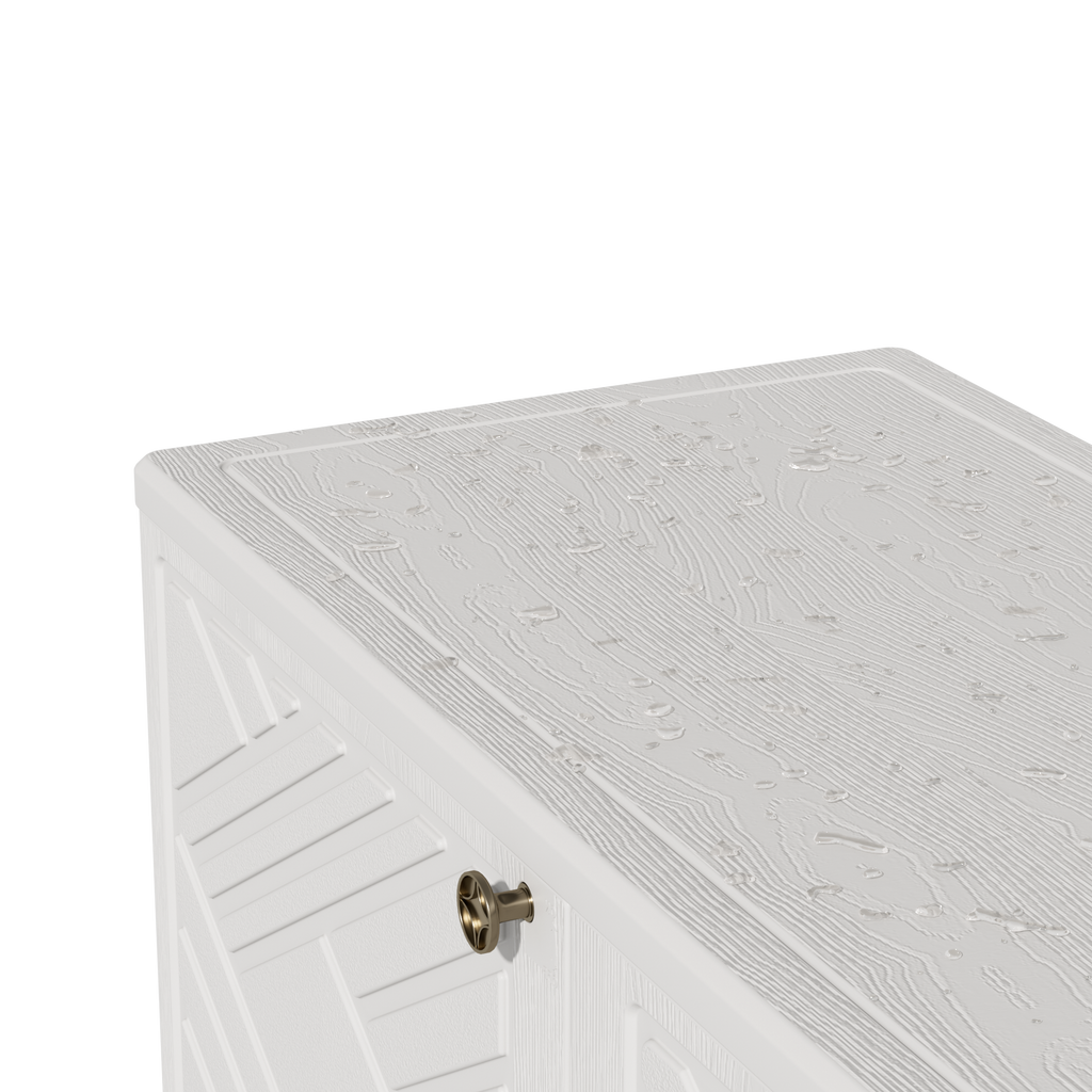 Diamond Cabinet with 2 Shelves, White 33.5×15.1×34.3 Inch - Waterproof UV-Resistant Outdoor Storage for Garden, Pool & Indoor - Organize Hoses, Cushions, Seasonal Decor