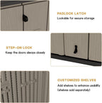 KINYING Outdoor Horizontal Storage Sheds,37 Cu.ft Outdoor Storage Cabinet Waterproof Resin Tool Storage Box Plastic Shed Organiser