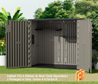 KINYING Outdoor Horizontal Storage Sheds,37 Cu.ft Outdoor Storage Cabinet Waterproof Resin Tool Storage Box Plastic Shed Organiser