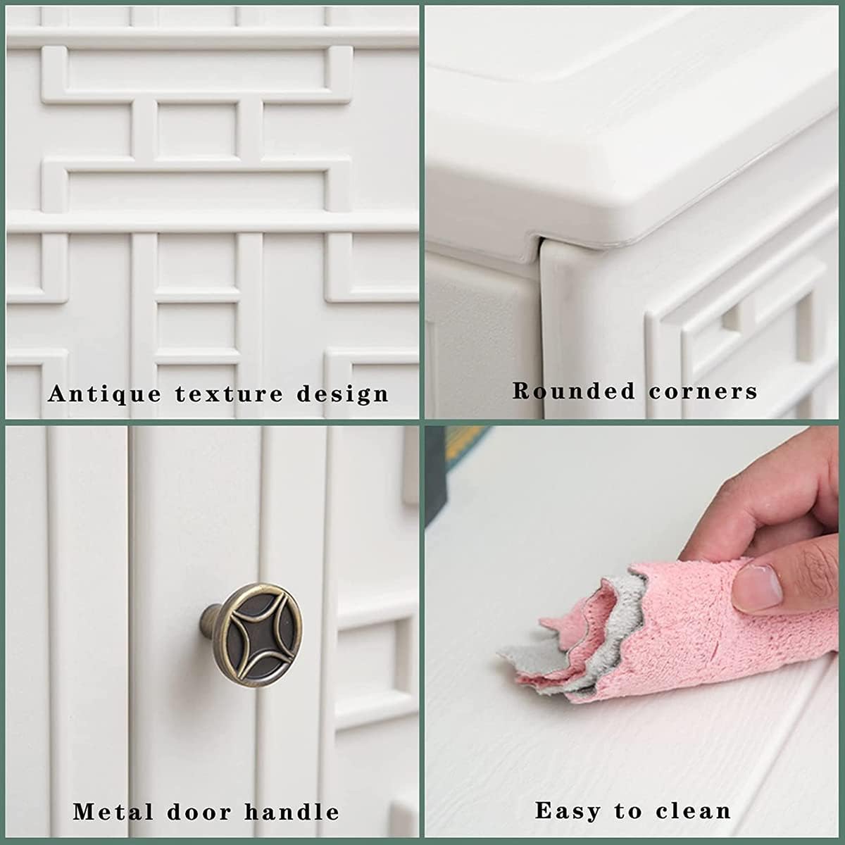 Waterproof Indoor Outdoor Storage Cabinet, Plastic Utility Organizer for Garden, Patio, Poolside, and Backyard, Ideal for Tools, Shoes, and Supplies, 34.3''L x 15''W x 36.2''H, Off-White